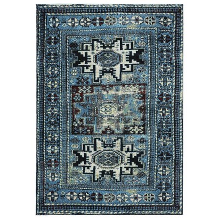 Safavieh 2 ft. 7 in. x 5 ft. Vintage Hamadan Southwestern Rectangle Power Loomed Rug - Light Blue & Black VTH213M-3